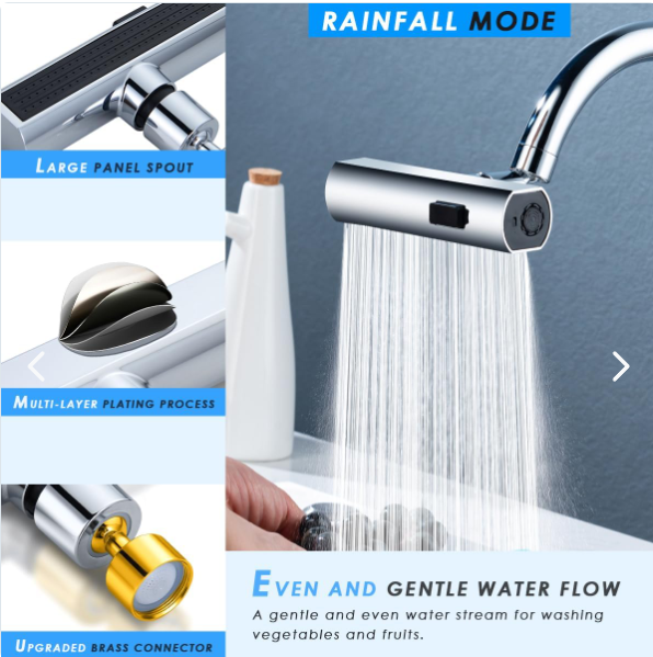 Grifo para Cocina 4 en 1 Cascada 360°