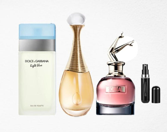 KIT DAMA 3 PERFUMES LIGHT BLUE + SCANDAL + JADORE (Más BRINDE)